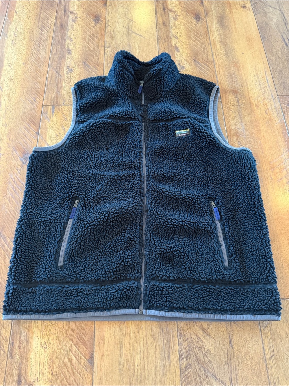 L L Bean XXL Regular Sherpa Vest Navy